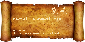 Varró Annamária névjegykártya